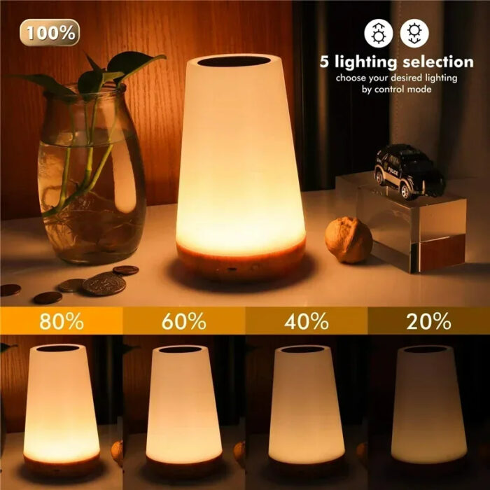 13 Color-Changing Night Lamp | Touch Dimmable USB Bedside Lamp - Image 3