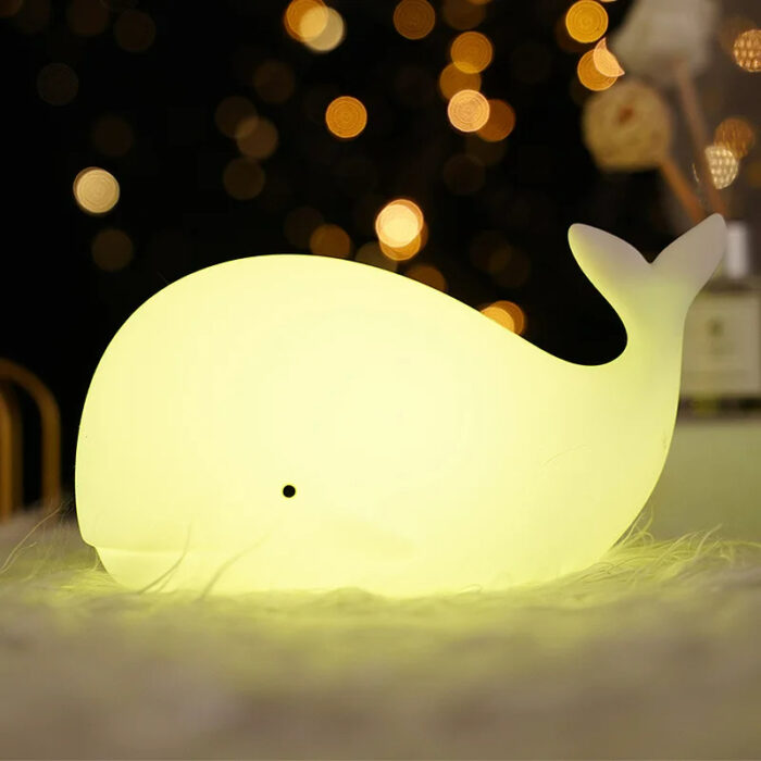 Silicone Whale Night Light for Kids | USB Rechargeable Bedroom Lamp - Image 4