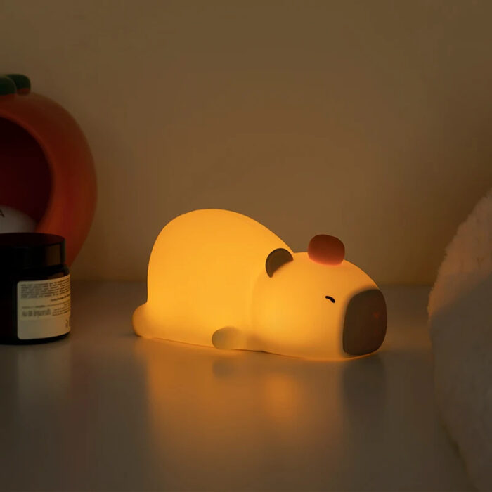 Capybara Silicone Night Light for Kids | USB Rechargeable LED Lamp - Image 4