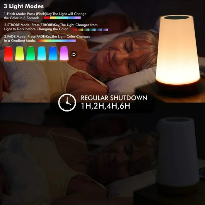 13 Color-Changing Night Lamp | Touch Dimmable USB Bedside Lamp - Image 4