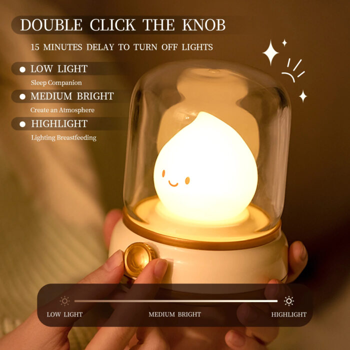 Vintage LED Candlelight Night Lamp | USB Rechargeable Table Lamp for Home Decor - Image 6